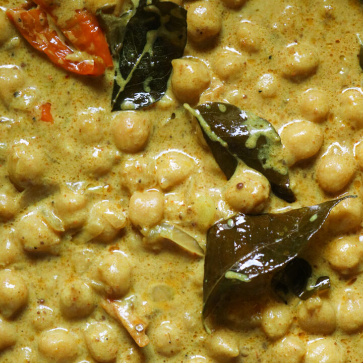 chickpea curry made with coconut milk.