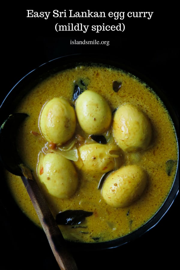 Easy Sri Lankan egg curry- start with the gravy and then drop a few hard-boiled eggs. It's that easy. #egg #srilankan #curry #glutenfree #breakfast #lunch Easy Sri Lankan egg curry- start with the gravy and then drop a few hard-boiled eggs