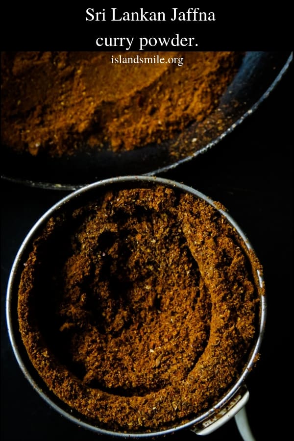 Sri Lankan Jaffna curry powder- a wonderful, aromatic all in one curry powder. If you are into deep, spicy flavors to your meat dishes then look no further than this spice blend. It's a must-have on every spice lovers shelf. Sri Lankan Jaffna curry powder- a wonderful, aromatic all in one curry powder. If you are into deep, spicy flavors to your meat dishes then look no further than this spice blend. It's a must-have on every spice lovers shelf.