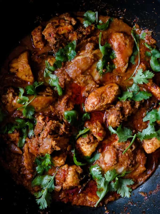 Classic chicken Chettinad curry.