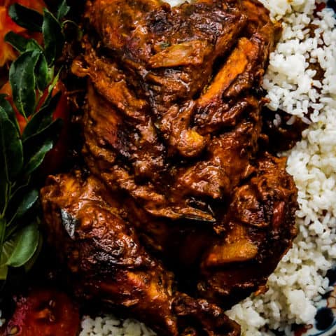 Deep fried Indian masala whole chicken roast-  A mix of fragrant spices, marinated for hours then deep-fried. golden brown crispy on the outside and tender meat on the inside that you'll love biting into.