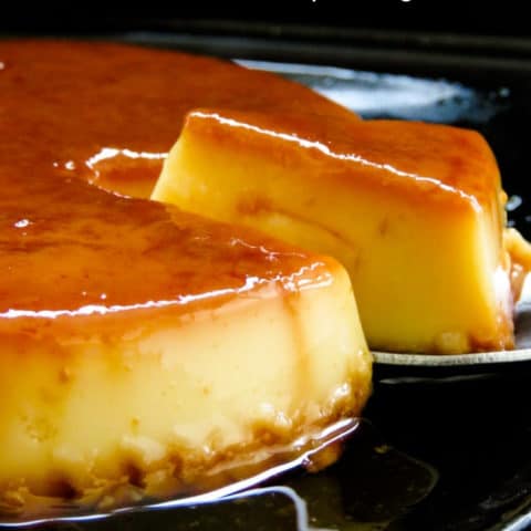 condensed milk baked caramel pudding.