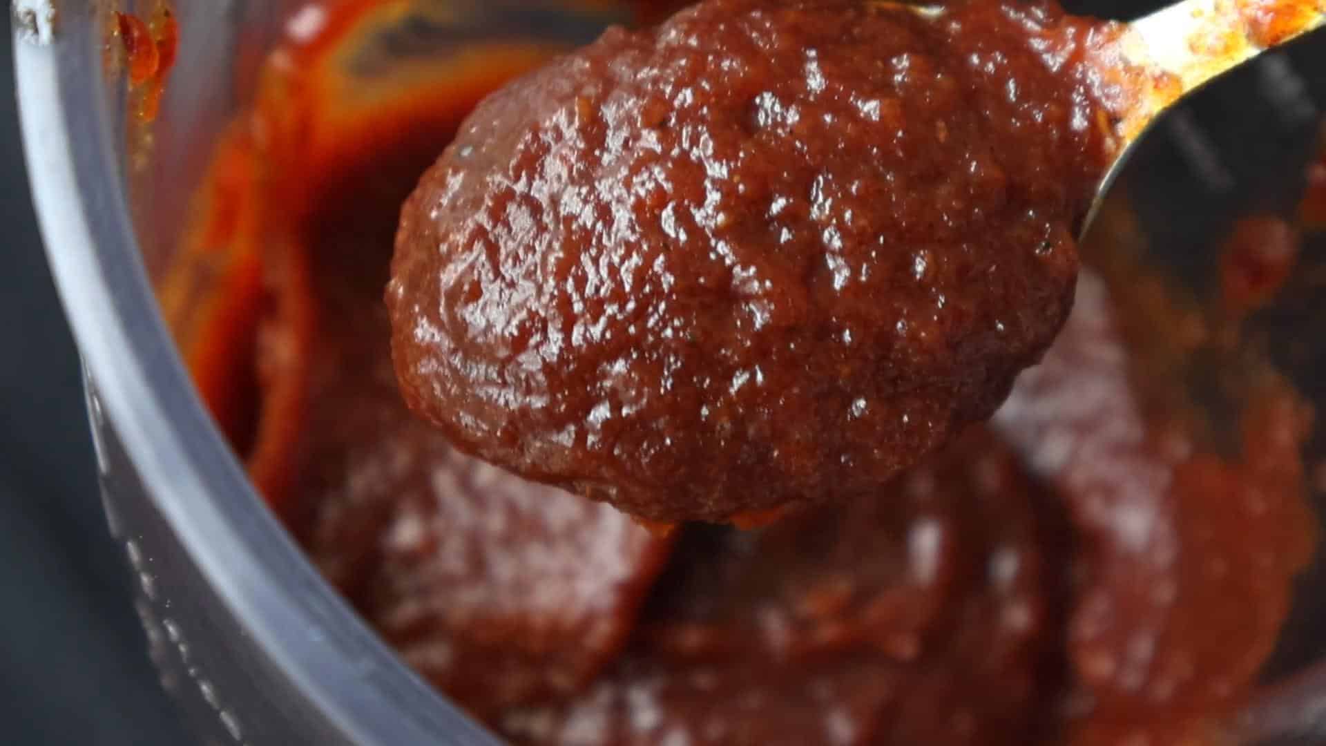 use a blender to smooth out the date and lime chutney.