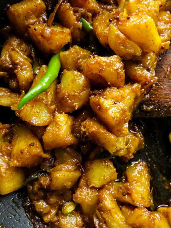 A Sri Lankan spicy pineapple curry cooked the Sinhalese way. it's a curry that can easily be used for a savory side dish for all you lovers of spicy food. The best Sri Lankan Pineapple curry I've cooked so far. A Sri Lankan spicy pineapple curry cooked the Sinhalese way. it's a curry that can easily be used for a savory side dish for all you lovers of spicy food. The best Sri Lankan Pineapple curry I've cooked so far.