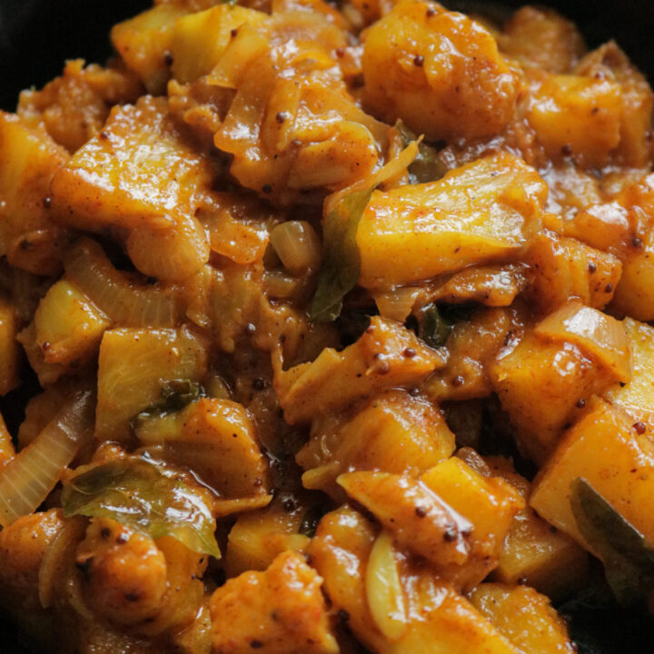 spicy pineapple curry served in a bowl