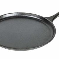 Lodge 10.5 Inch Cast Iron Griddle. Pre-seasoned Round Cast Iron Pan Perfect for Pancakes, Pizzas, and Quesadillas.