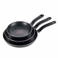 T-fal B363S3 Specialty Nonstick 3 PC Fry Pan Cookware Set, 3-Pack, Black
