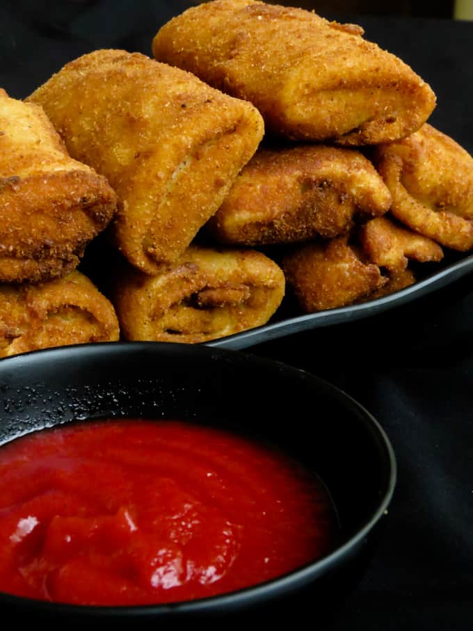 Sri Lankan chinese fish rolls.