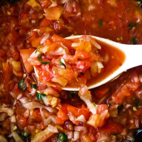 chunky tomato-onion salsa/dip(spicy).