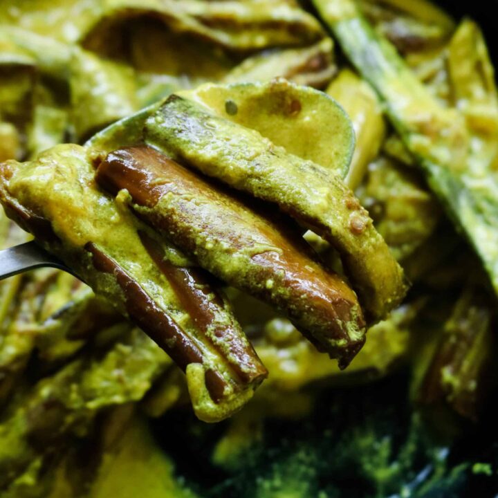 eggplant curry cooked in coconut milk