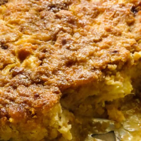 Easy pineapple bread pudding.