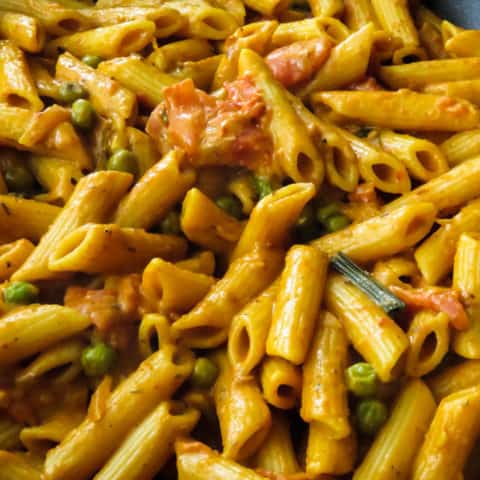 pasta in coconut curry sauce | Dairy free.