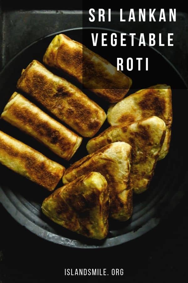 Sri Lankan home made vegetable roti, a stuffed roti with a meatless filling. a popular short eats and snack made for a breakfast on the go,