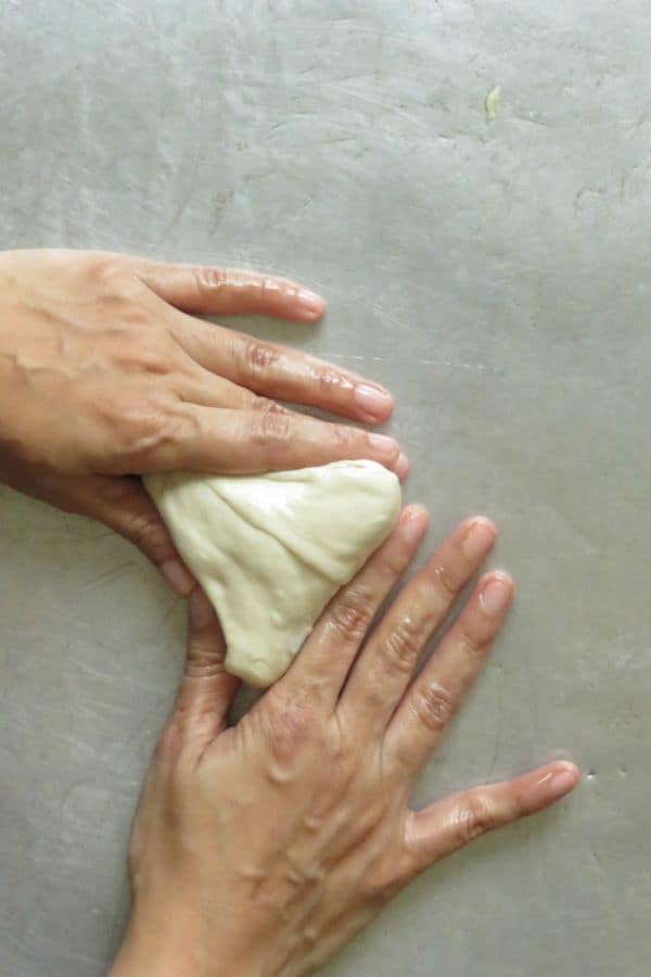 The shaped triangle shaped Sri Lankan vegetable roti.