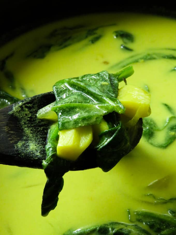 Sri lankan spinach coconut milk curry.