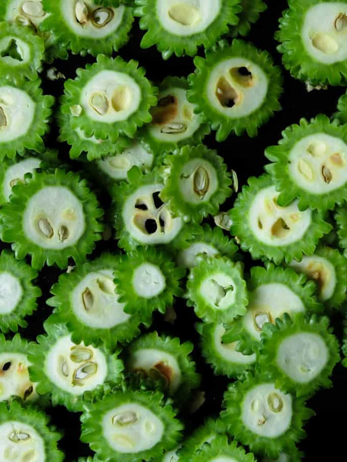 sliced bitter gourd