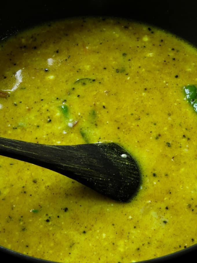 coconut milk gravy made for the pepper canned fish curry.