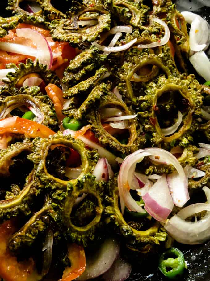 bitter gourd fry salad.