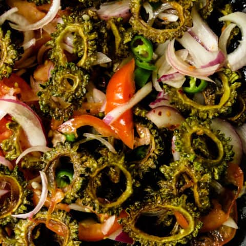 Bitter gourd fry(Sri Lankan karawila sambol)