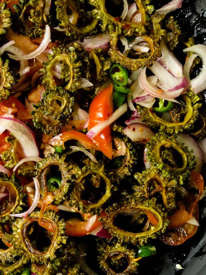 bitter gourd fry salad.