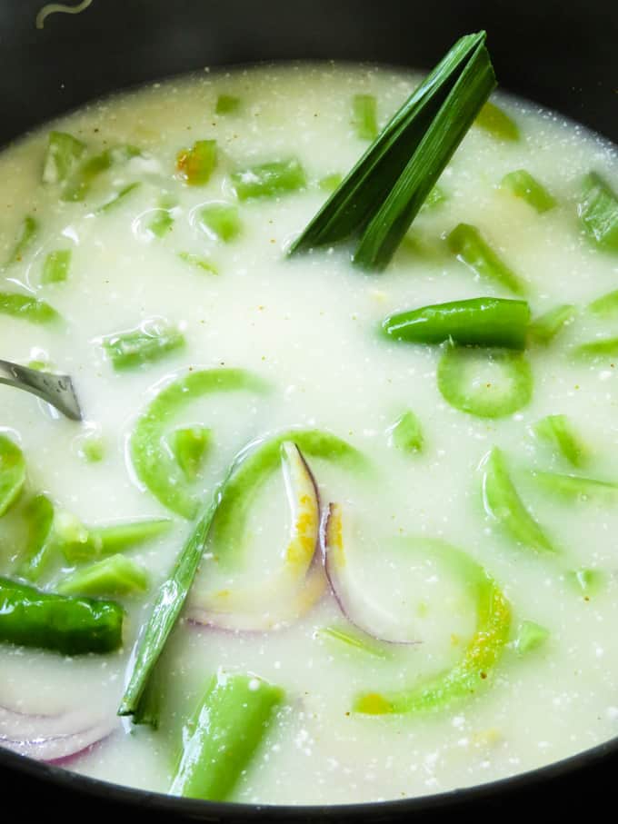 coconut milk with snake gourd.