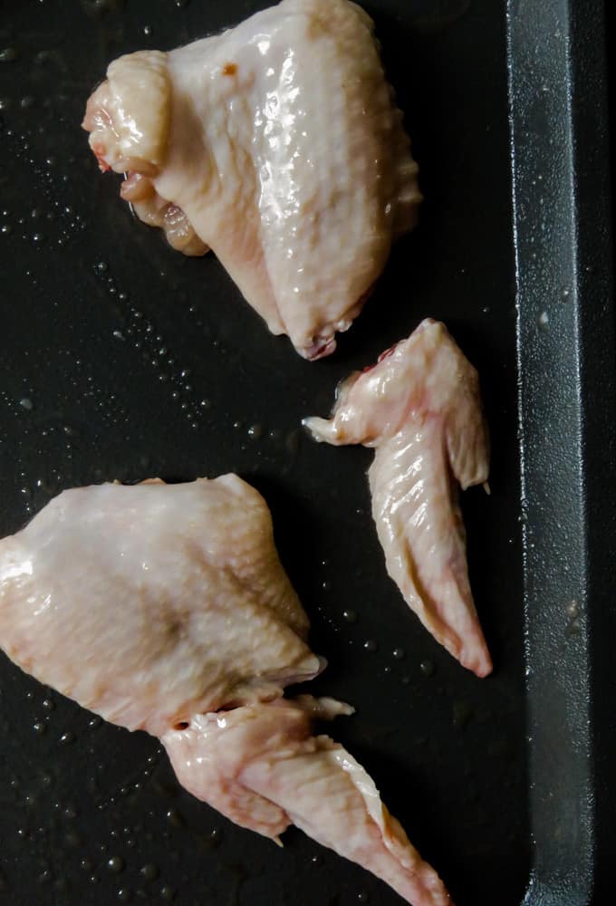 how to cut the wing tips from the chicken wing.