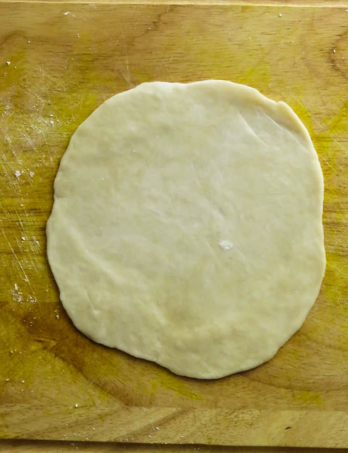 rolled out poori roti.