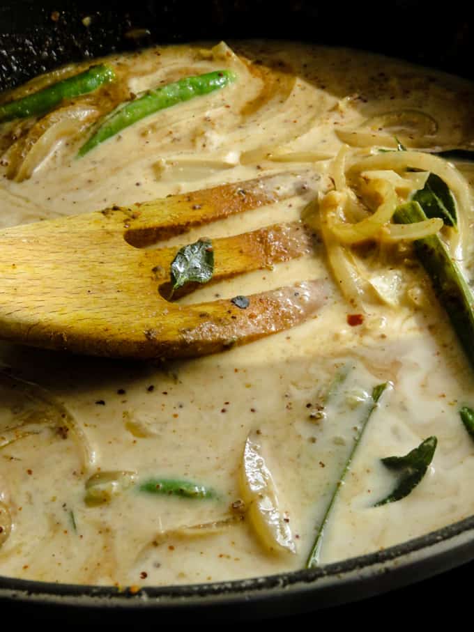 coconut milk sauce for the brinjal curry.