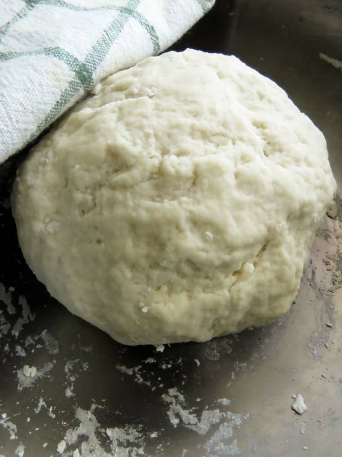 The poori dough after mixing.