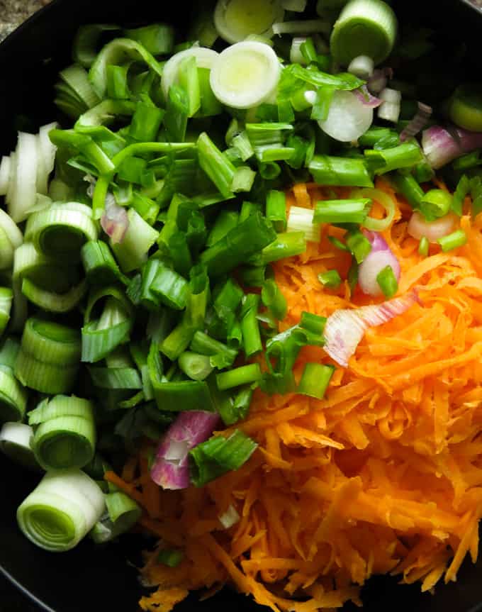 vegetables for the chicken kottu parotta.