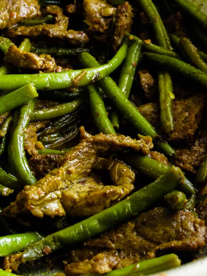 beef and green bean stir fry done.