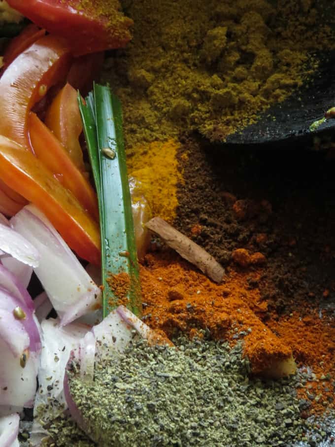 spices for the sausage curry.