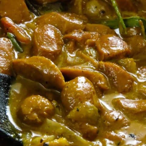 Sri Lankan sausage curry.