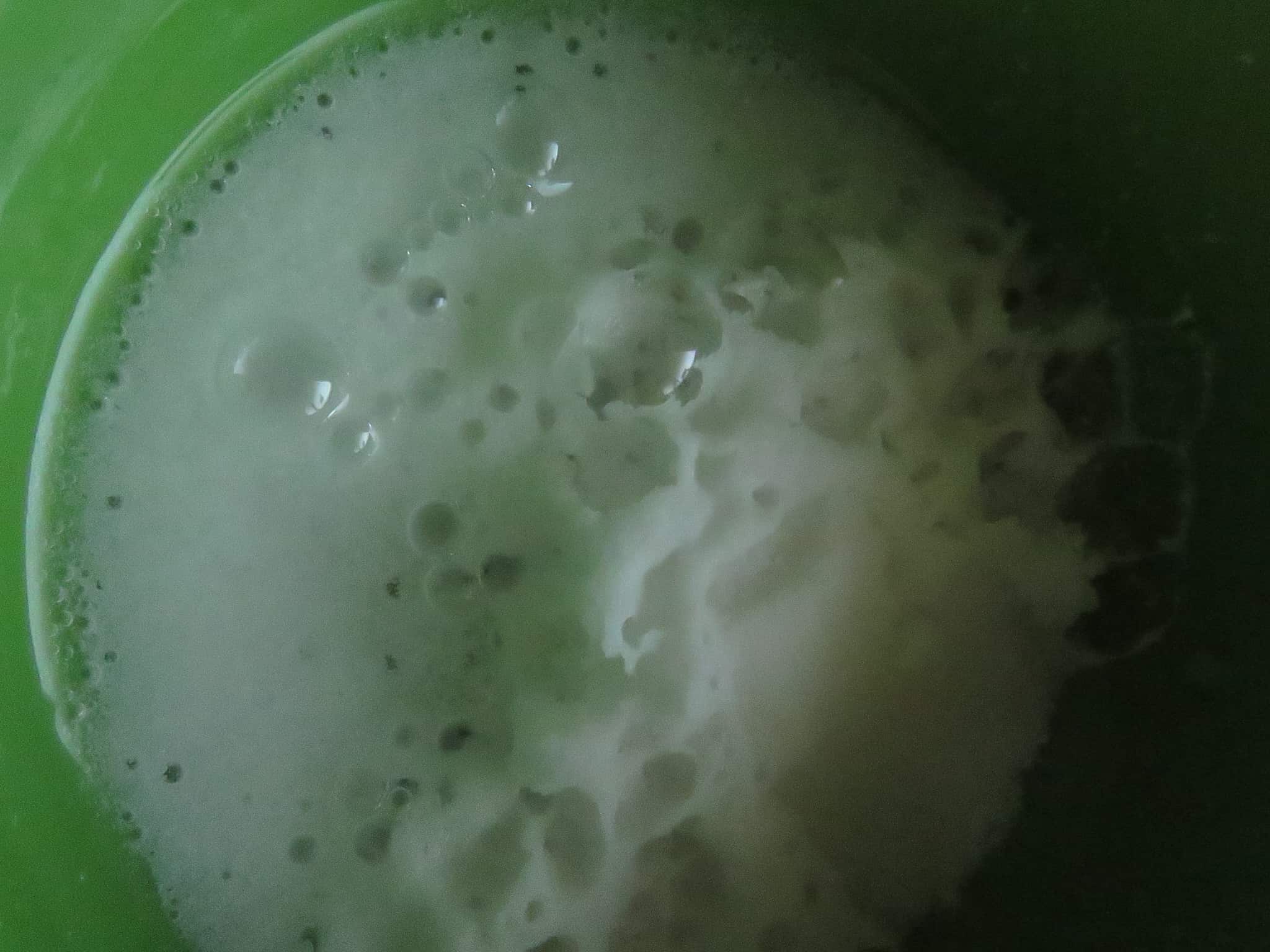 image shows baking soda activated by adding vinegar.