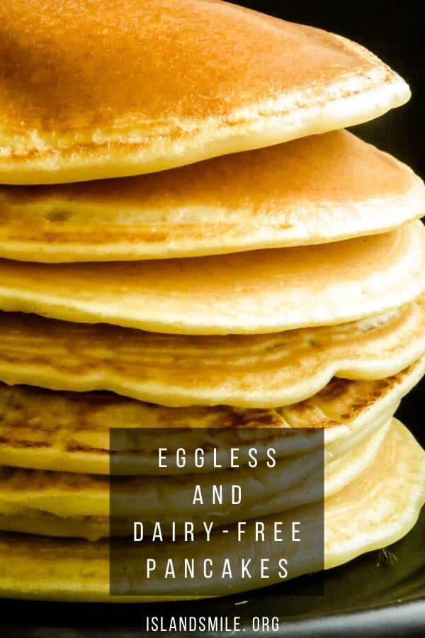 how to make pancakes without milk, eggs or baking powder. you will love these dairy free and egg-free pancakes that are soft and fluffy.