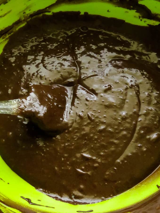mixed chocolate batter to make the pound cake.