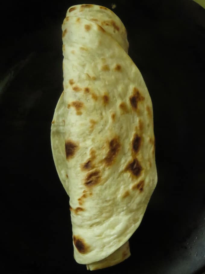 rolled paratha to cut into strips for the dolphin kottu.