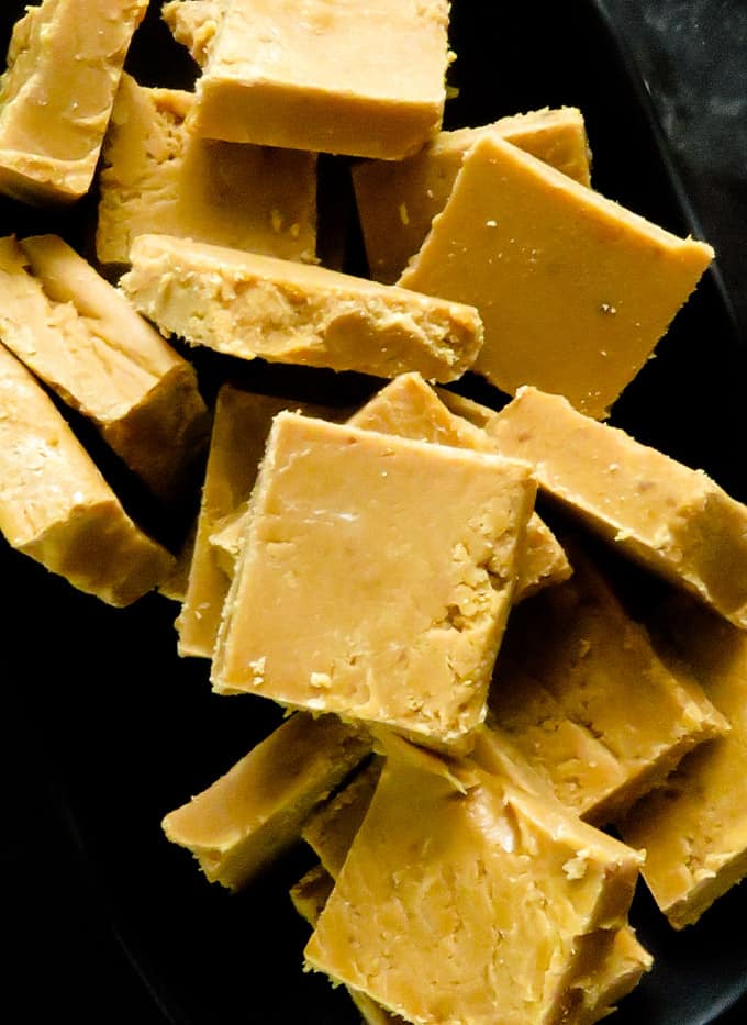 condensed milk fudge made with a microwave