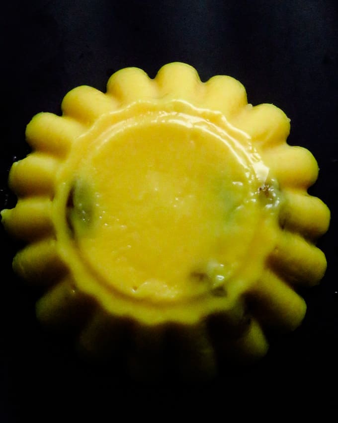custard pudding set in a mould