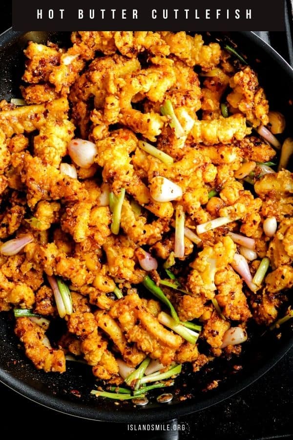 here's how you make hot butter cuttle fish, a batter fried cuttlefish mixed in a spicy butter sauce. this cuttlefish/calamari dish will have you drooling before even having a first bite.