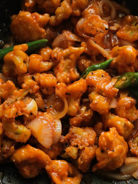 mixed gobi manchurian served in a bowl