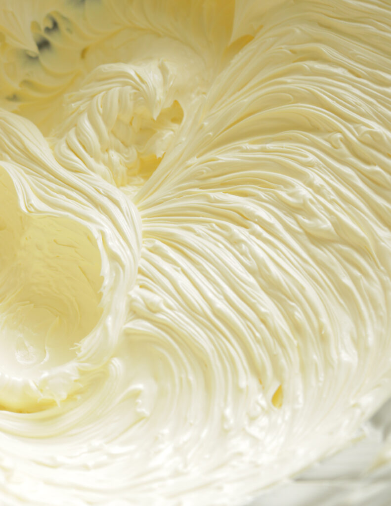 creaming the butter to make the ribbon cake