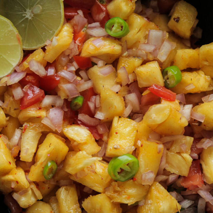 pineapple salsa served in a bowl