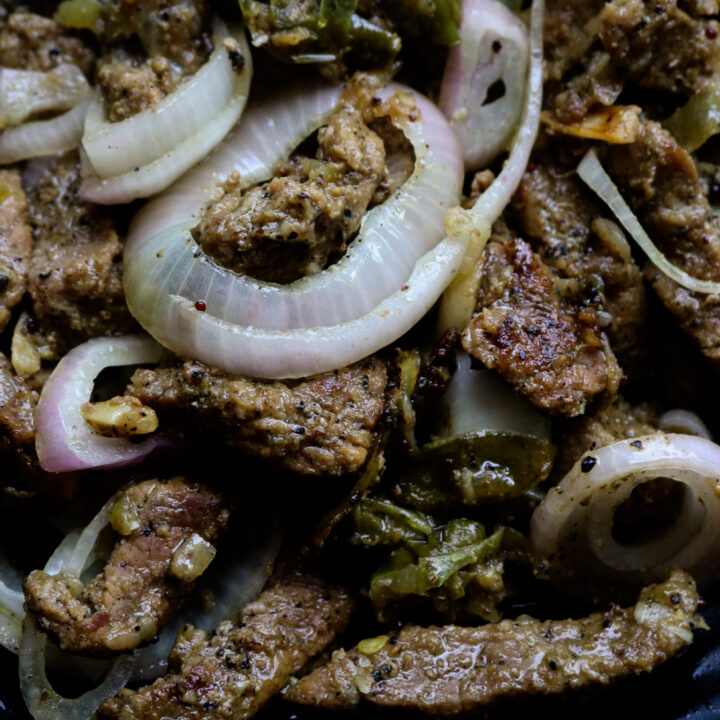 Sri Lankan bistek(steak with onions)