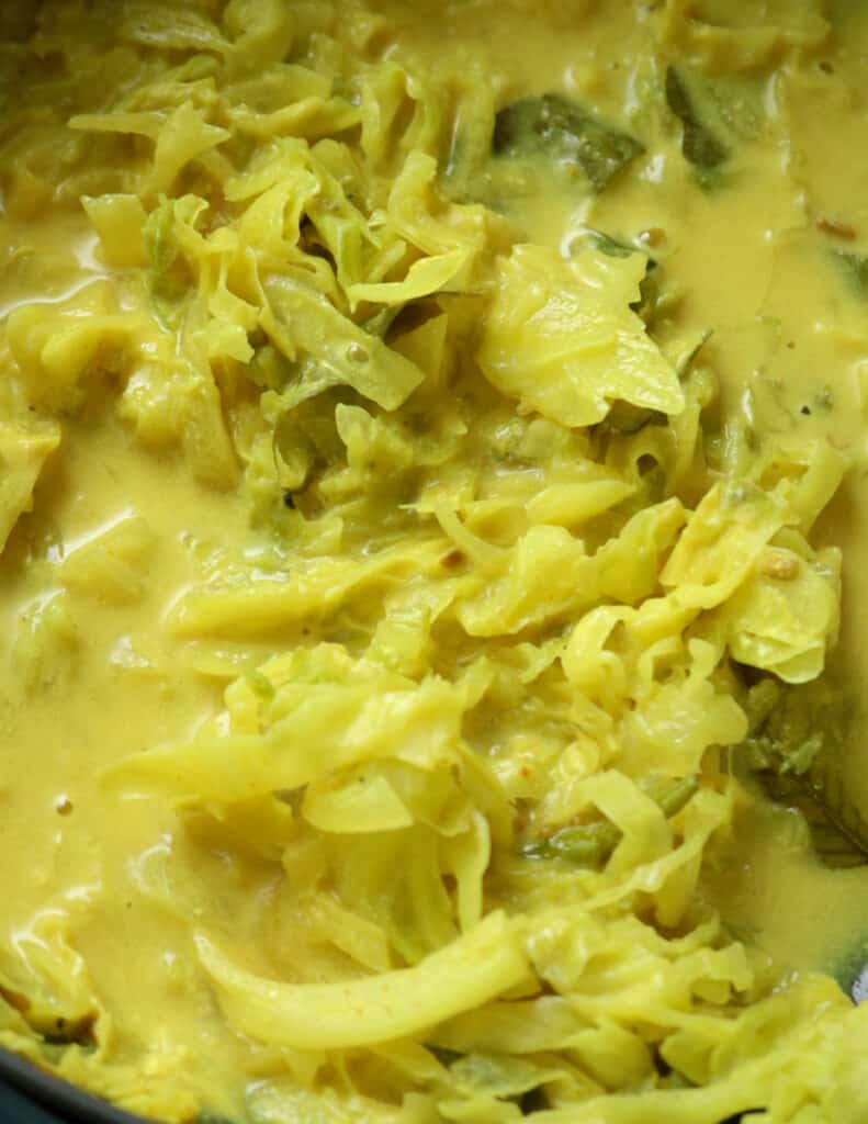 coconut milk cabbage curry.