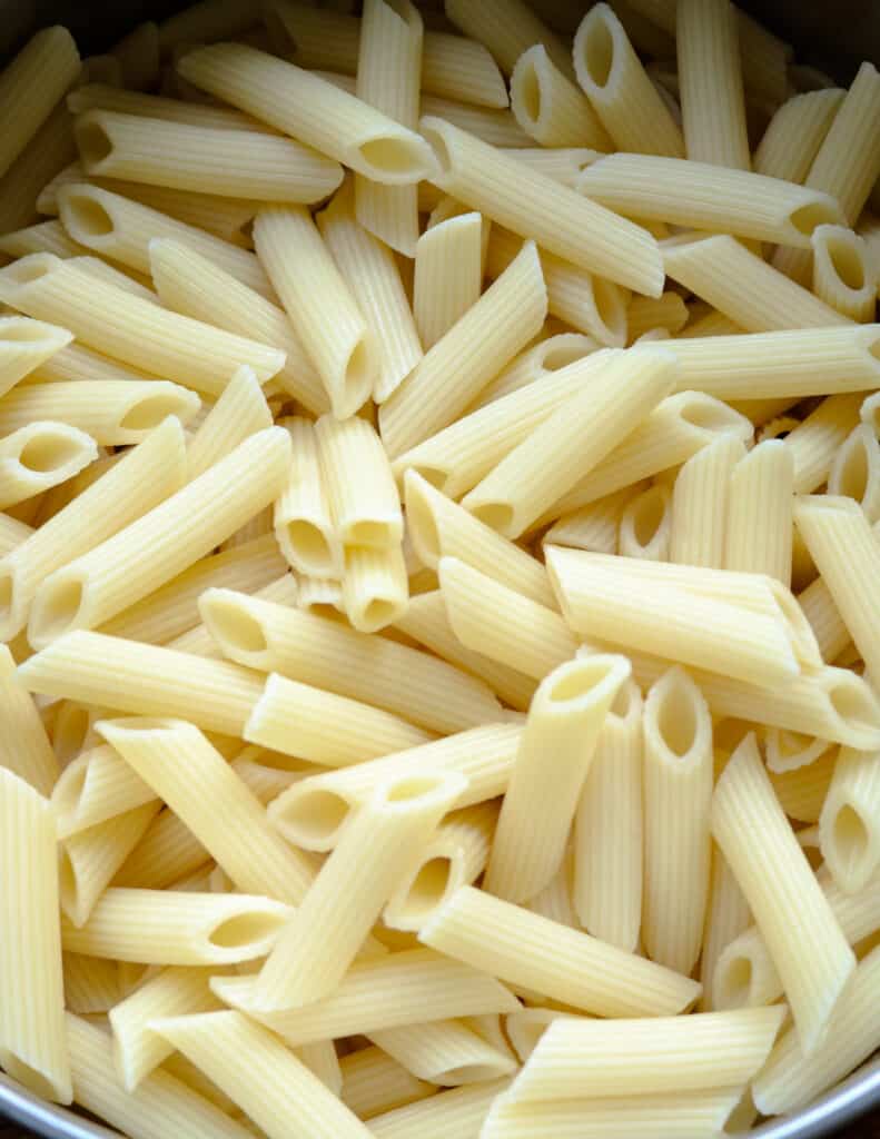cooked pasta for the curry pasta