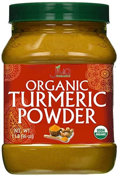 Organic Turmeric Powder - 1LB Jar - 100% Raw w/Curcumin From India - by Jiva Organics
