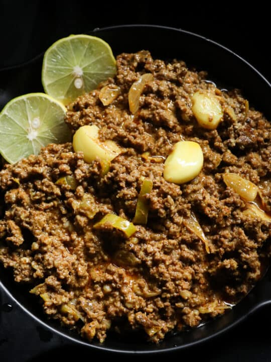 minced beef curry with coconut milk.