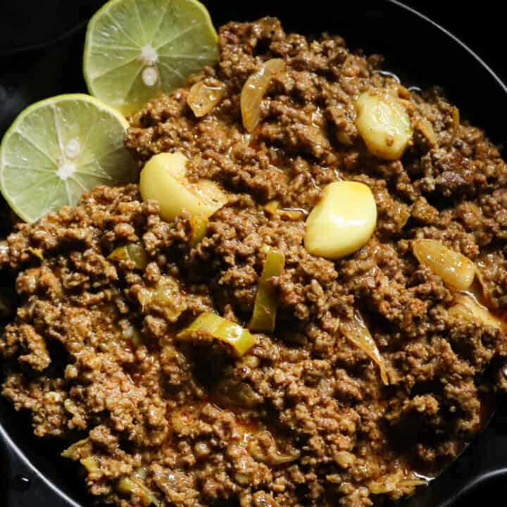 minced beef curry with coconut milk.