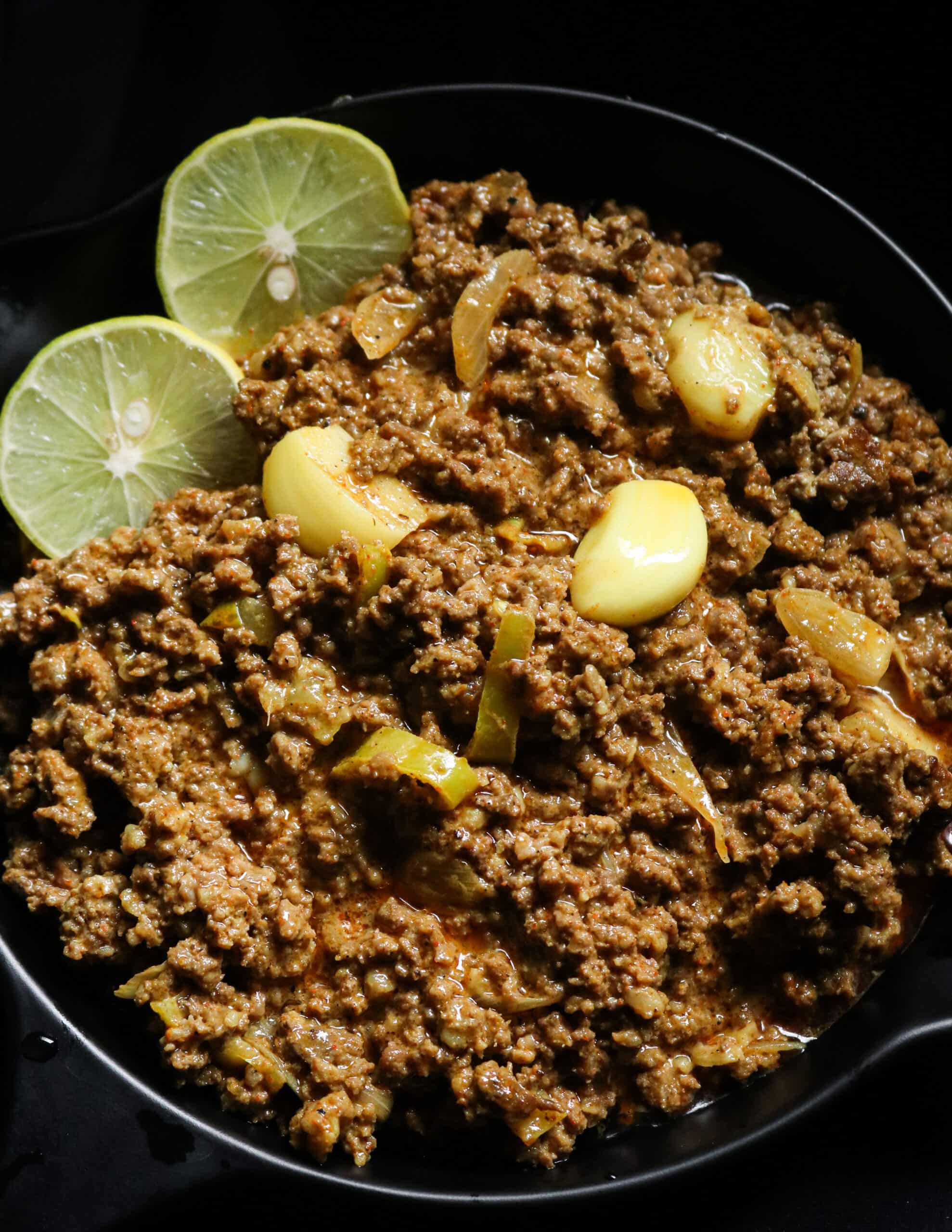 minced beef curry with coconut milk.